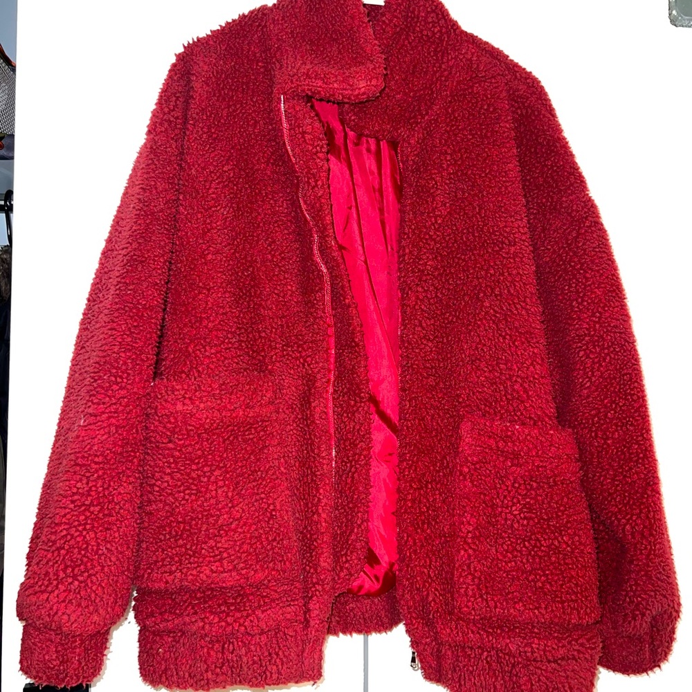 I AM GIA Red Teddy Jacket